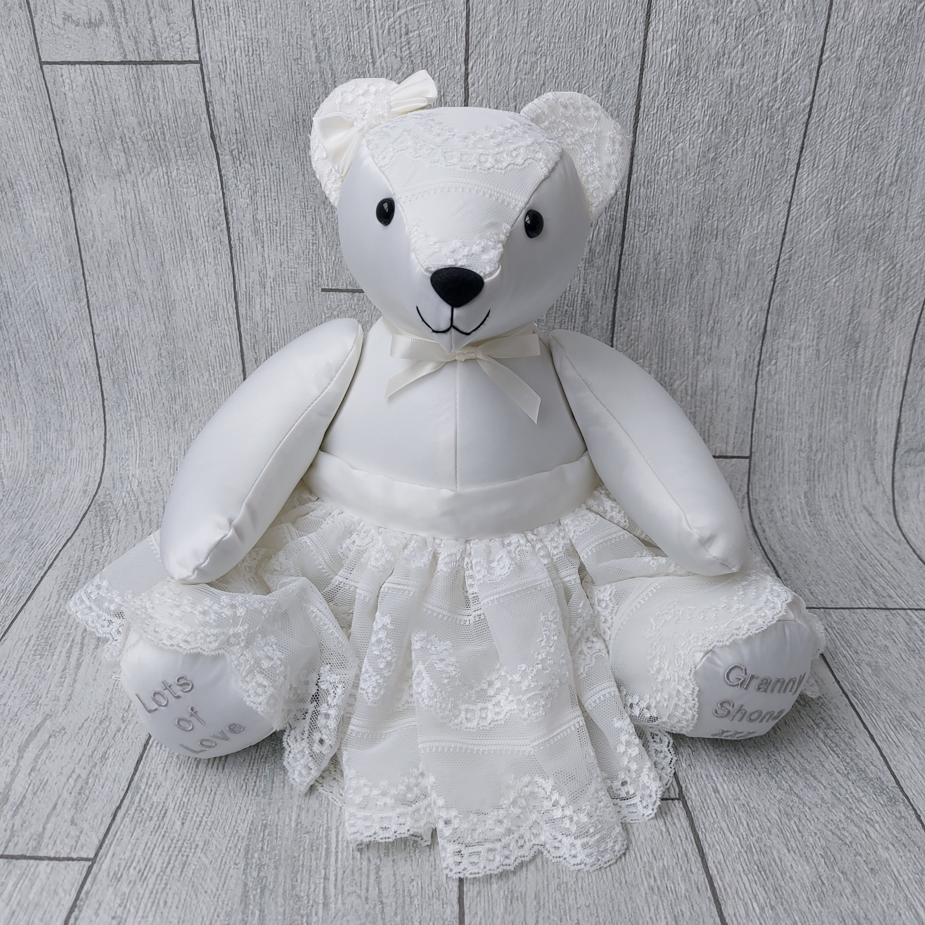 Wedding Dress Bear Fluff and Stuff Keepsakes